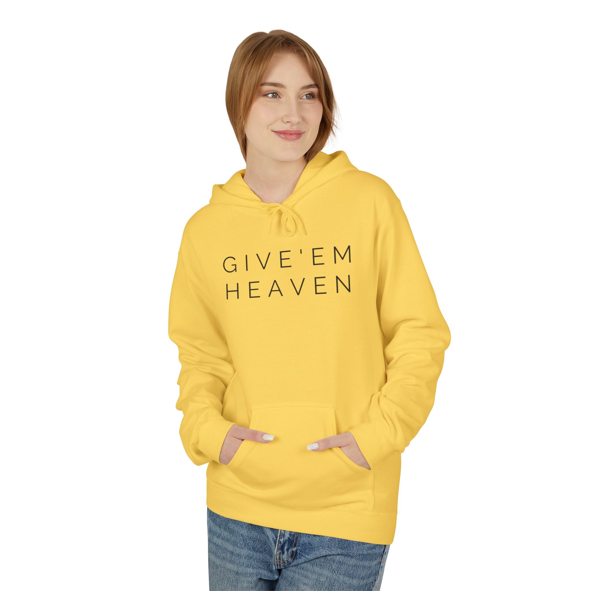 Give'em Heaven Hoodie: Unisex Midweight Softstyle Fleece
