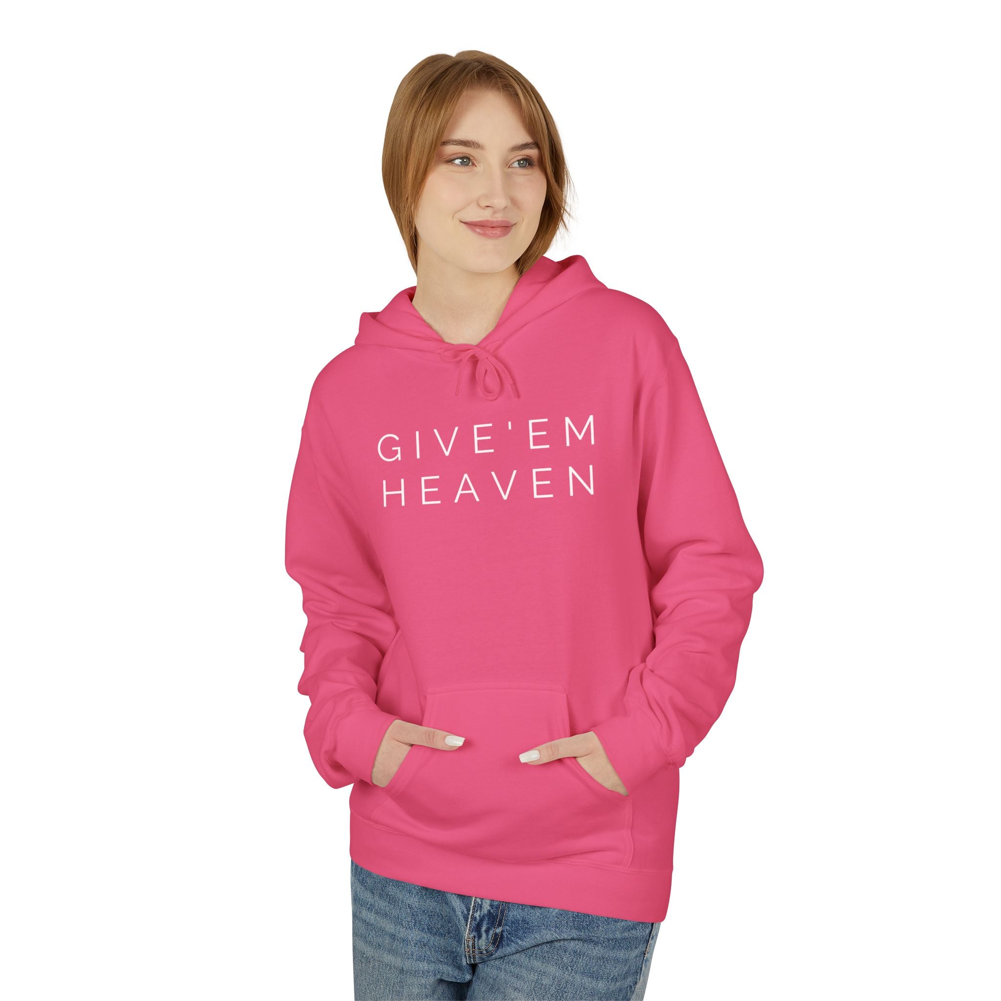 Give'em Heaven Hoodie: Unisex Midweight Softstyle Fleece